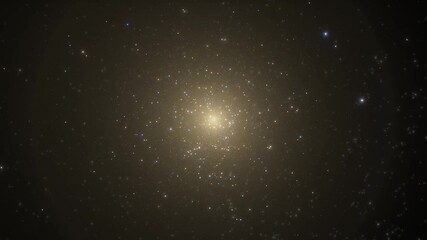 Wall Mural - Flying through the stars in space. Galaxy exploration through outer space towards glowing milky way galaxy.