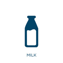 Milk Vector Icon. Food Filled Flat Symbol For Mobile Concept And Web Design. Black Cow Glyph Icon. Isolated Sign, Logo Illustration. Vector Graphics.