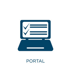 Wall Mural - portal vector icon. internet filled flat symbol for mobile concept and web design. black technology 