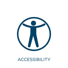 accessibility vector icon. access filled flat symbol for mobile concept and web design. Black network glyph icon. Isolated sign, logo illustration. Vector graphics.