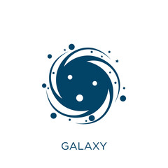 galaxy vector icon. space filled flat symbol for mobile concept and web design. black cosmos glyph i
