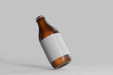 Wall Mural - Cold Beer Bottle with a Blank Label