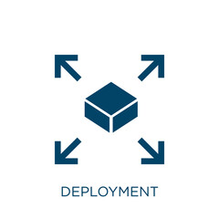 Wall Mural - deployment vector icon. technology filled flat symbol for mobile concept and web design. black softw