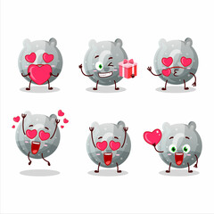 Sticker - Gray gummy candy G cartoon character with love cute emoticon