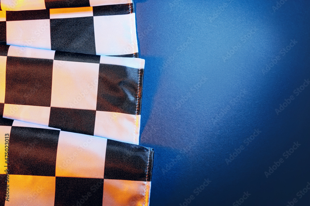 Racing flag on black background