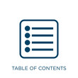 © IconArt - table of contents vector icon. content filled flat symbol for mobile concept and web design. Black table glyph icon. Isolated sign, logo illustration. Vector graphics.