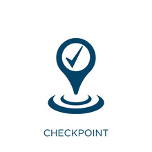 Checkpoint Vector Icon. Transportation Filled Flat Symbol For Mobile Concept And Web Design. Black Travel Glyph Icon. Isolated Sign, Logo Illustration. Vector Graphics.