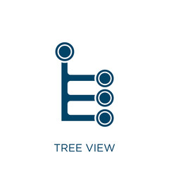Wall Mural - tree view vector icon. tree filled flat symbol for mobile concept and web design. black nature glyph