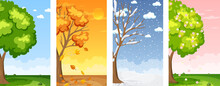 Set Of Four Seasons Backgrounds