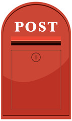 Wall Mural - Isolated postbox in cartoon style
