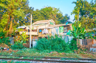 Wall Mural - Slums in Yangon, Myanmar