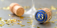 Champagne Cap With The Number 33