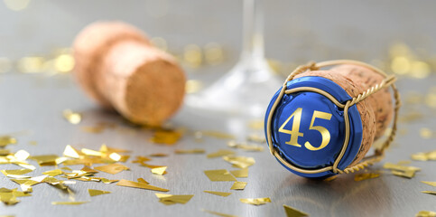 Wall Mural - Champagne cap with the Number 45