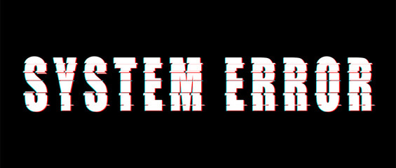 Computer screen error with effect glitch. Abstract vector digital matrix background with noise