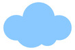Cloud symbol. Blue paper form in cute fluffy style