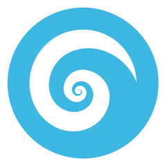 Wall Mural - Blue circle with swirl. Wave sign. Spiral motion