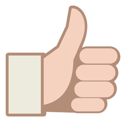 Canvas Print - Thumb up icon. Ok hand gesture. Agree symbol