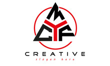 Triangle Badge With Circle CMF Letter  Logo Design Vector, Business Logo, Icon Shape Logo, Stylish Logo Template
