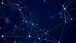 © Liudmyla - Distribution of lines and points in space. Digital background of data network connection. 3D rendering.