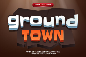 Canvas Print - ground town cartoon Comic Style Bold 3D Editable text Effect Style