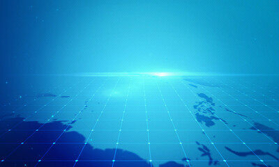 Wall Mural - digital business news grid blue background