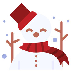 Wall Mural - snowman flat icon