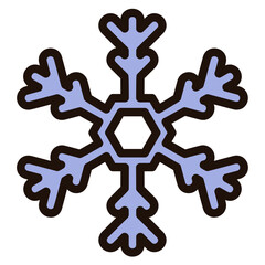 Sticker - snowflake filled outline icon