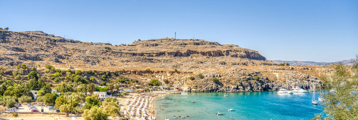 Sticker - Lindos, Rhodes island, Greece, HDR Image