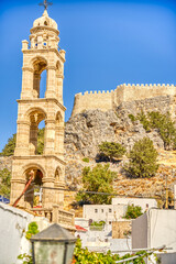 Sticker - Lindos, Rhodes island, Greece, HDR Image