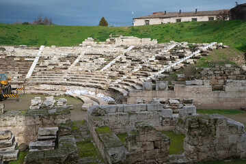 Sticker - The ancient theater of Larissa, one of the most important and largest in Greece. Larissa ,Greece