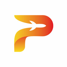 Plane Letter P Logo Design