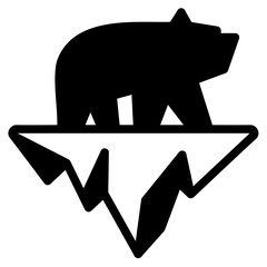 Sticker - polar bear glyph icon