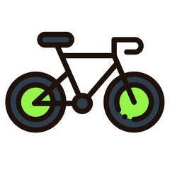 Sticker - bicycle filled outline icon