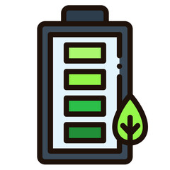 Sticker - eco battery filled outline icon