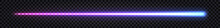 Glowing Laser Beam, Neon Stick With Light Thunder Bolt Effect. Purple To Blue Gradient, Electric Impulse Dynamic  Line. Techno Futuristic Energy Ray, Isolated Element. Vector Illustration