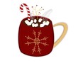 Christmas Decorated Hot Cocoa Mug