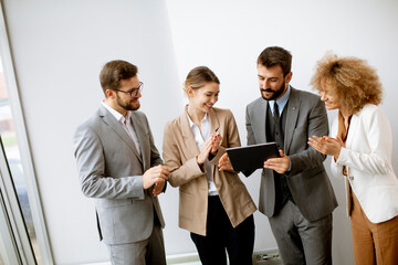 Multiethnic young business people working together in the office