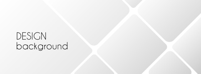 Wall Mural - Abstract long white banner template. Vector geometric creative background for facebook cover, header with place for text
