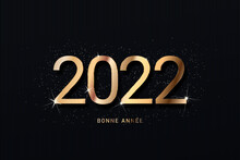 2022 - Bonne Année Texte Or Moderne Avec Paillettes