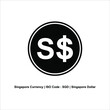 © Berkah Visual - Singapore Currency Icon Symbol With Iso Code. Vector Illustration