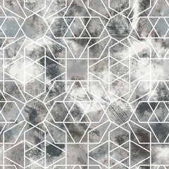 Wall Mural - Seamless neutral and white grungy classic abstract surface pattern design for print. High quality illustration. Monochrome earth colored design with white pattern design overlay. Repeat graphic swatch