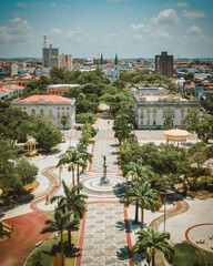 aerial image with drone of the city of Aracaju in Sergipe Brazil