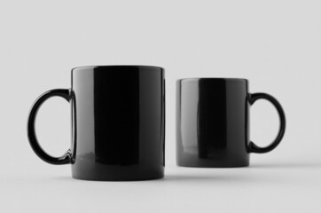 Sticker - Black mug mockup.