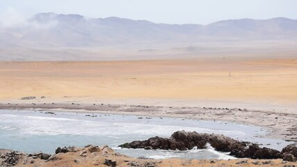 Poster - View of the coastline in Paracas National Park in Peru