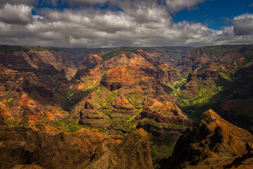 Sticker - 2021-11-11 THE WIAMEA CANYON WOTH BLUE SKYS AND CLOUDS ON KAUAI HAWAII