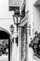 Street Lamp and Flowers at the Entrance of Monastery Hoeglwoerth