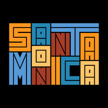 Santa Monica Typography Poster. T-shirt Fashion Design. Template For Poster, Print, Banner, Flyer.