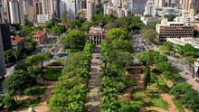 Aerial Landscape Of Landmark Historic Centre Of Downtown Belo Horizonte State Of Minas Gerais Brazil. Landmark Of Brazilian City.