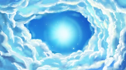 Wall Mural - camera moves or flies towards sky and heavenly objects seen at a distance while stars flying. apt fo