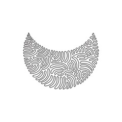 Wall Mural - single one line drawing flat design crescent badge icon. black geometric shape. tag or logo design. 